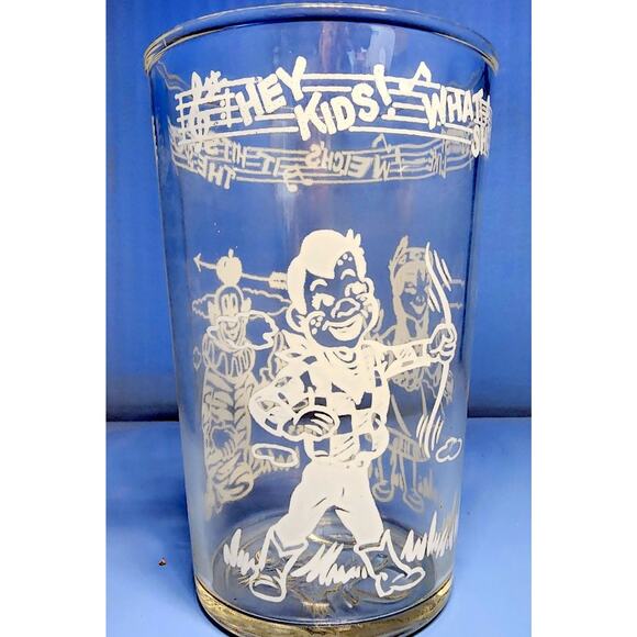 1953 Welch's Grape Juice 4 1/4" Glass Howdy Doody "It hits the spot" Vintage - Picture 1 of 11